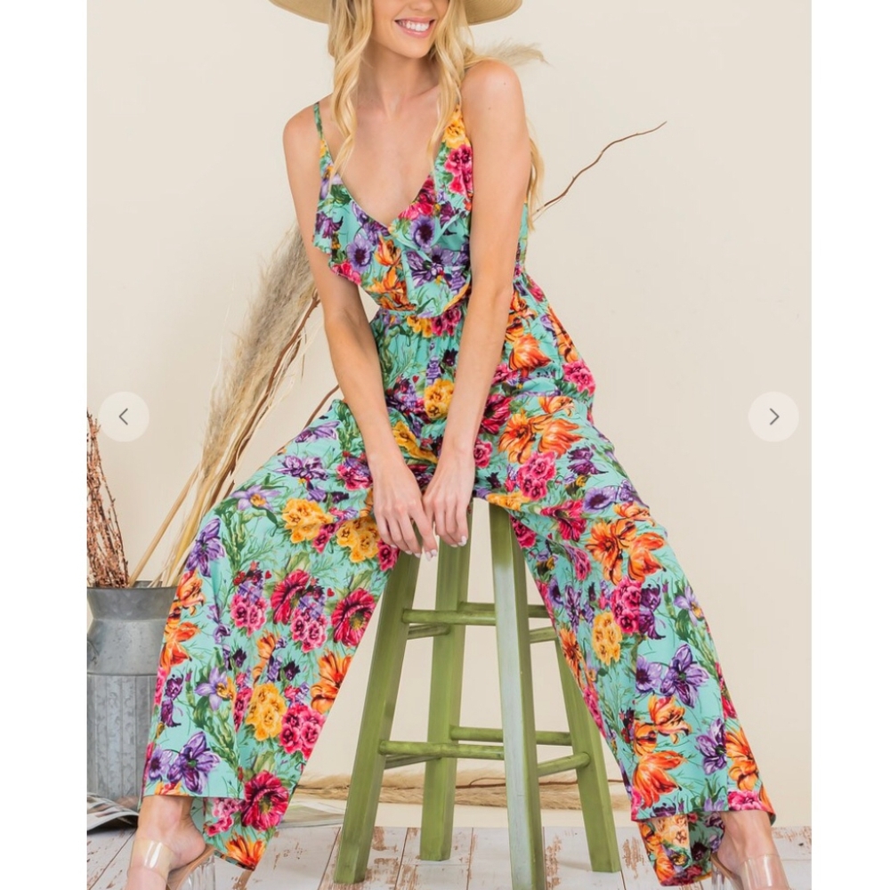AMBITION Jade Floral Wide Leg Jumpsuit - Picture 3 of 10